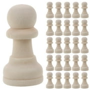 Eease 32pcs Unpainted Wood Chess Pieces DIY Wooden Chess Pieces DIY Graffiti Chess Pieces DIY Wooden Chess Pieces Unfinished Wooden Chess Pieces DIY Chess Pieces Supplies